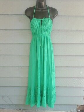 Bright Green Backless Maxi Dress